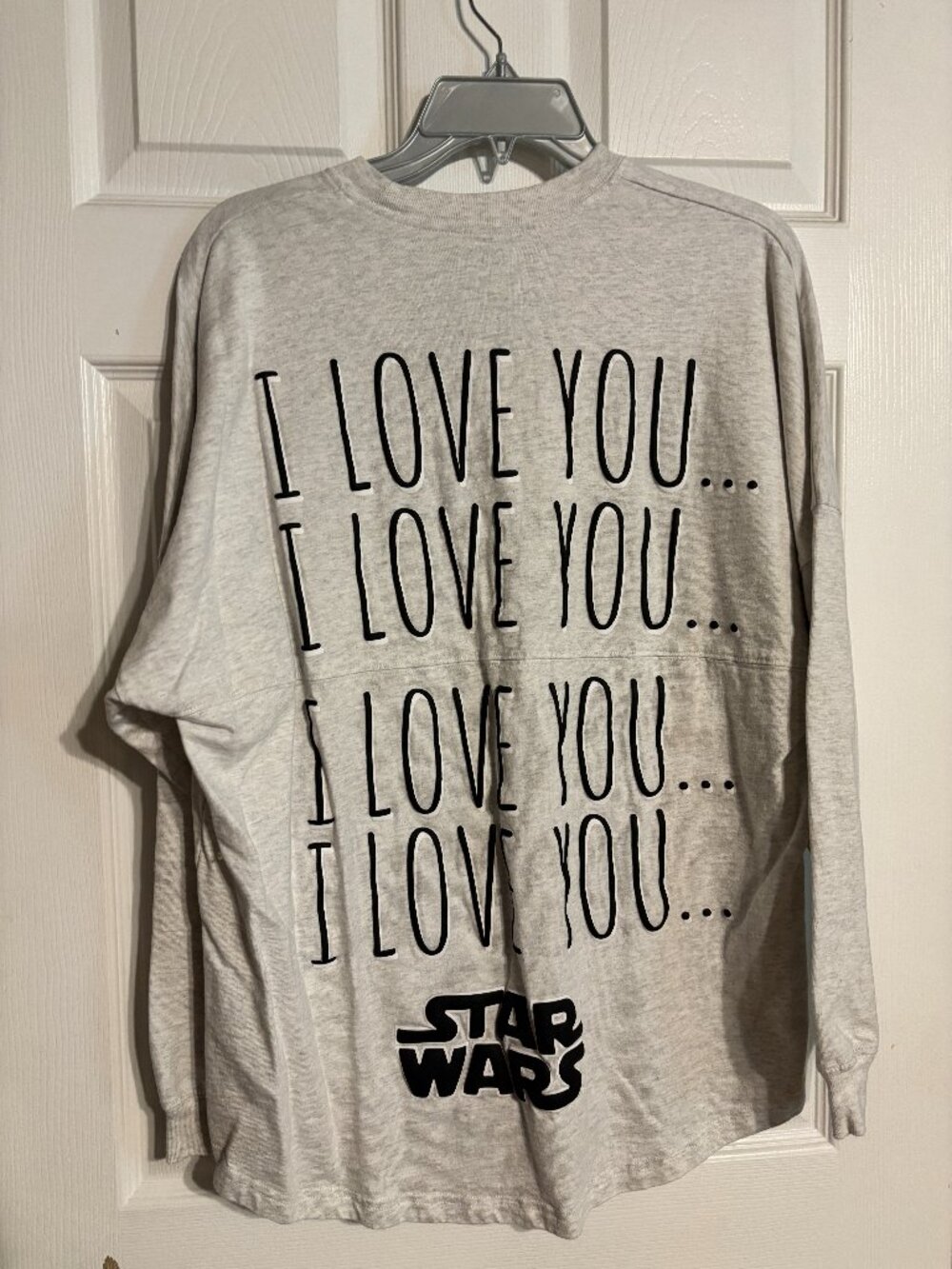 Disney Parks Star Wars I Love You I Know Spirit Jersey Heather Gray